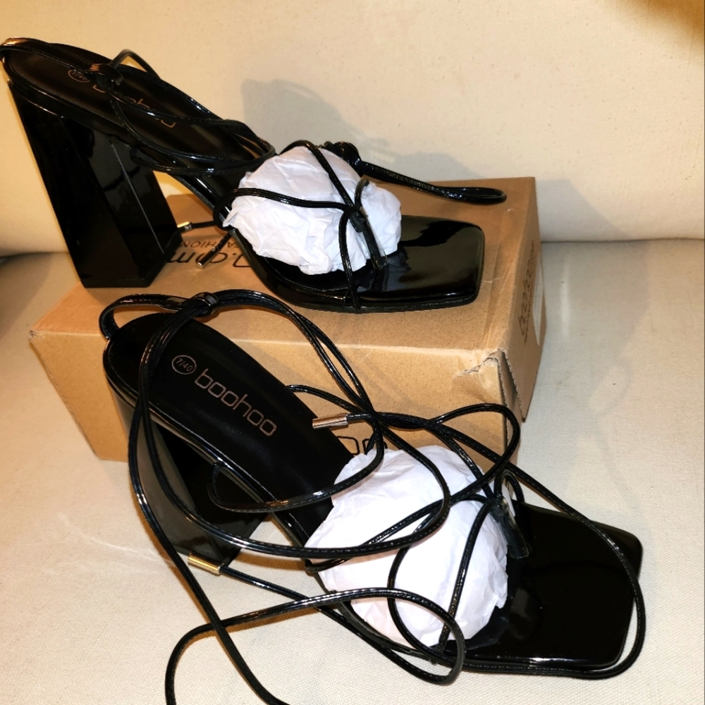 Lace-up strappy heels